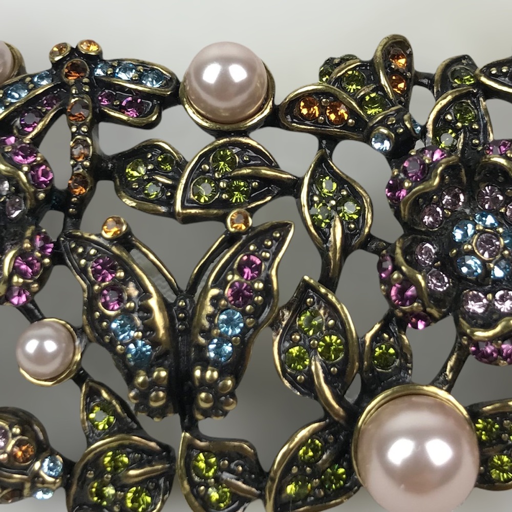 SOLD. Heidi Daus RARE Secret Garden Swarovski Crystals Simulated Pearls Necklace - Picture 7 of 12